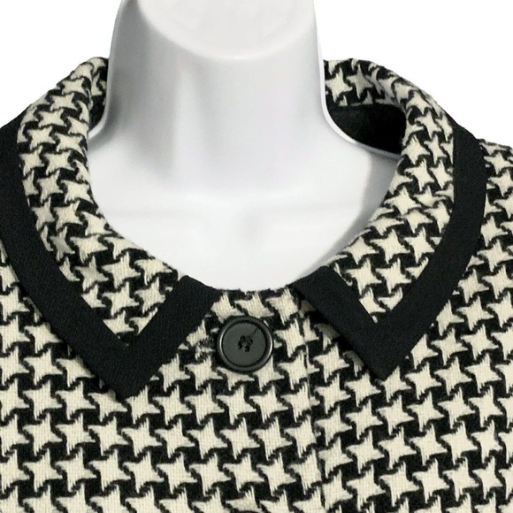Cynthia Howie Maggy Boutique Blazer Jacket Black Houndstooth Wool Sz 10 VTG - Picture 3 of 8